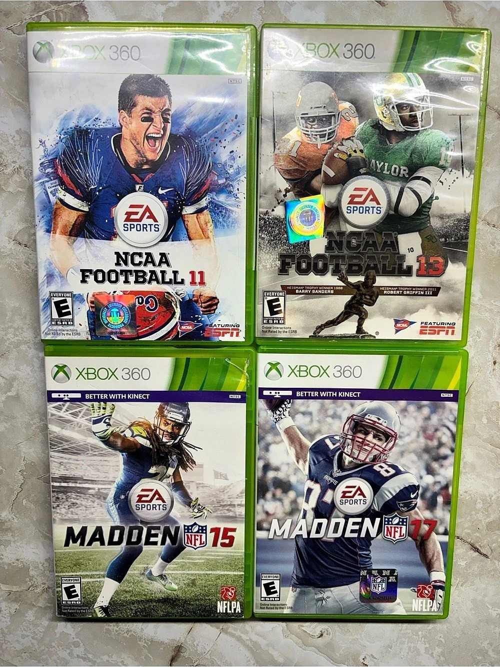 Microsoft Xbox 360 Football Video Game Lot of 4